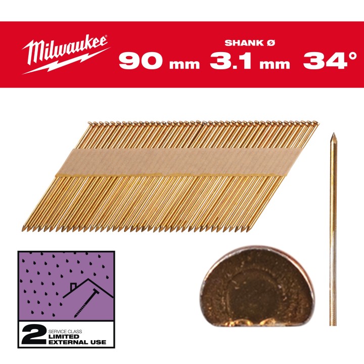 BOÎTE DE 2200 CLOUS 34° 90 MM GALVA (X1)
