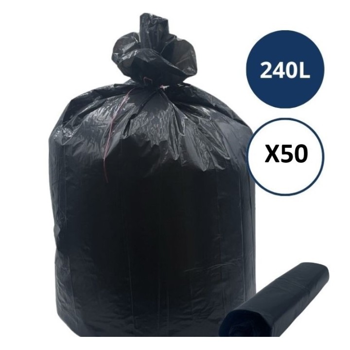 SAC POUBELLE 240L 65µ 1 RL DE 5 SACS