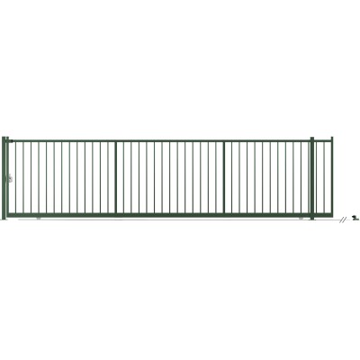 PORTAIL COULISSANT CLASSIC PRO BARREAUDÉ  L. 4M X H. 1,7 M VERT 6005