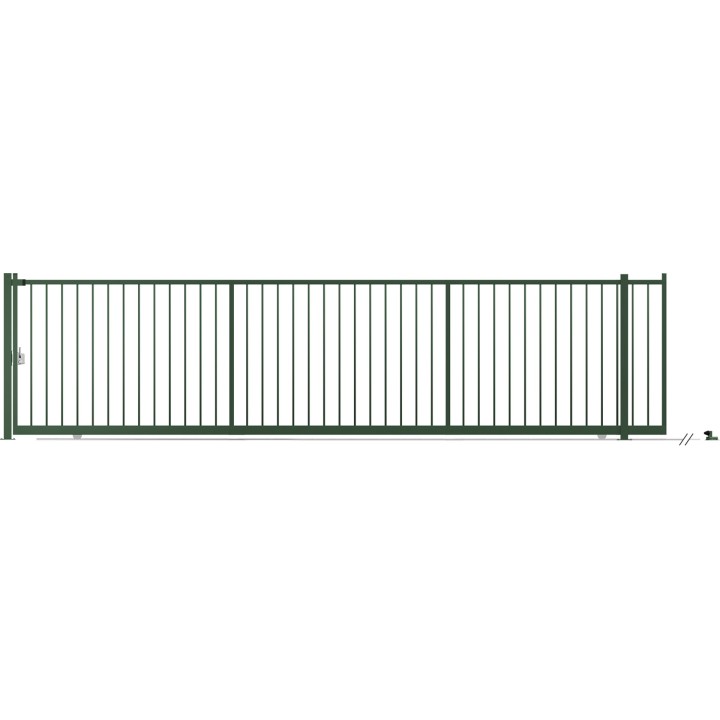 PORTAIL COULISSANT CLASSIC PRO BARREAUDÉ  L. 6M X H. 1,5 M VERT 6005