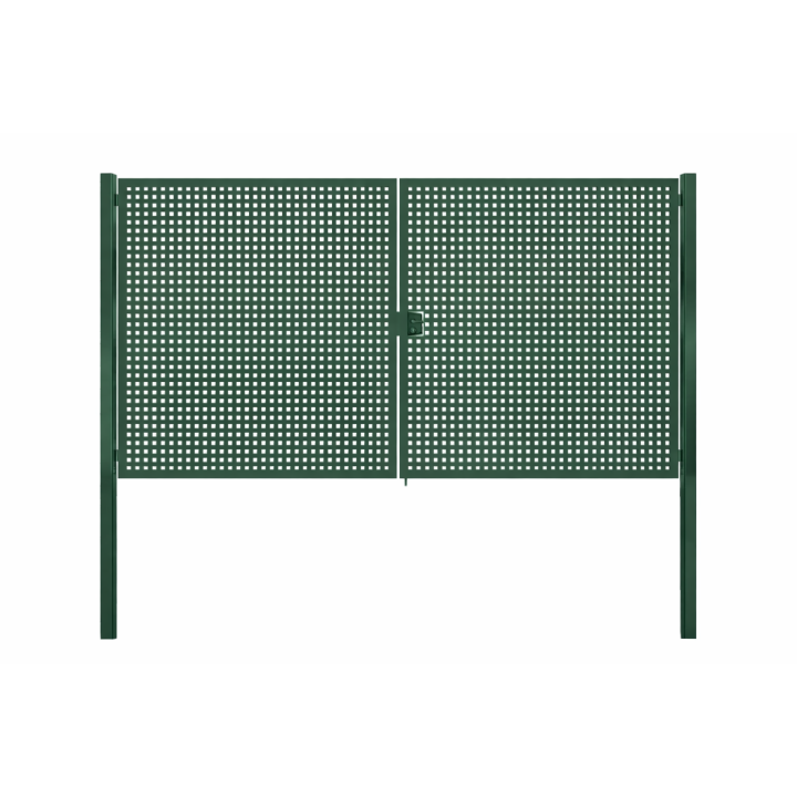 PORTAIL TÔLE PERFORÉE PLUS 4,0 X H. 1,7 VERT 6005
