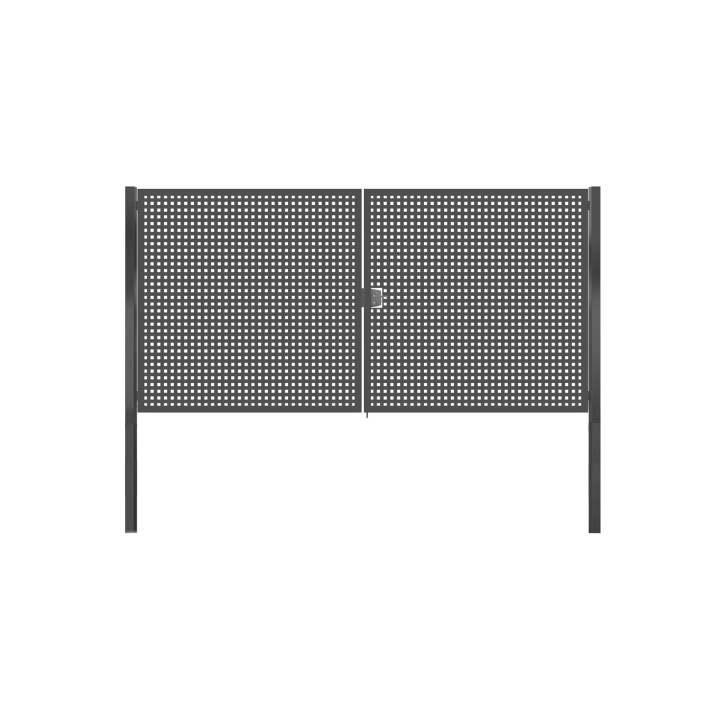 PORTAIL TÔLE PERFORÉE PLUS 4,0 X H. 1,2 GRIS 7016