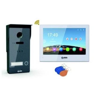 DEA Kit visiophone Platine 1 bouton + Moniteur 8" + 2 Badges