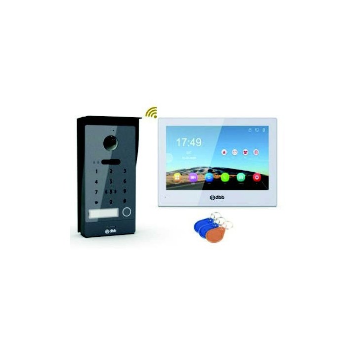 DEA Kit visiophone Platine clavier Num + Moniteur 8" + 2 Badges