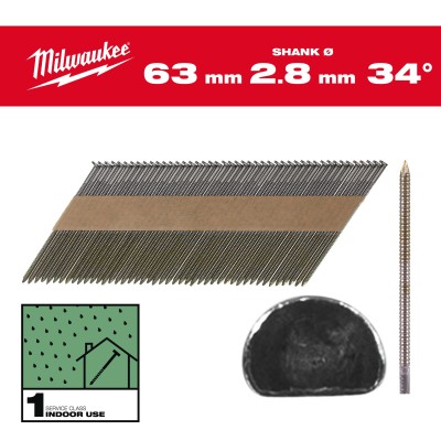 BOÎTE DE 2200 CLOUS 34° 63 MM RS (X1)