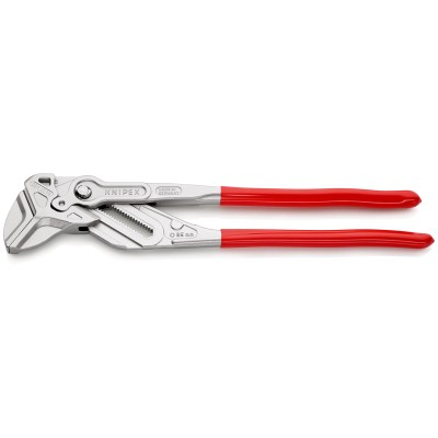 Pince-clé XL Pince et clé à la fois gainées en plastique chromée 400 mm
