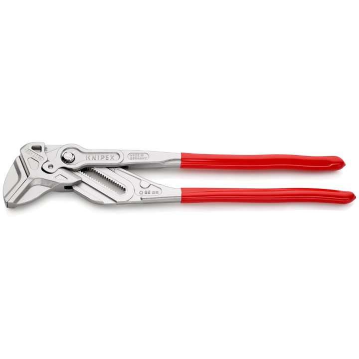 Pince-clé XL Pince et clé à la fois gainées en plastique chromée 400 mm