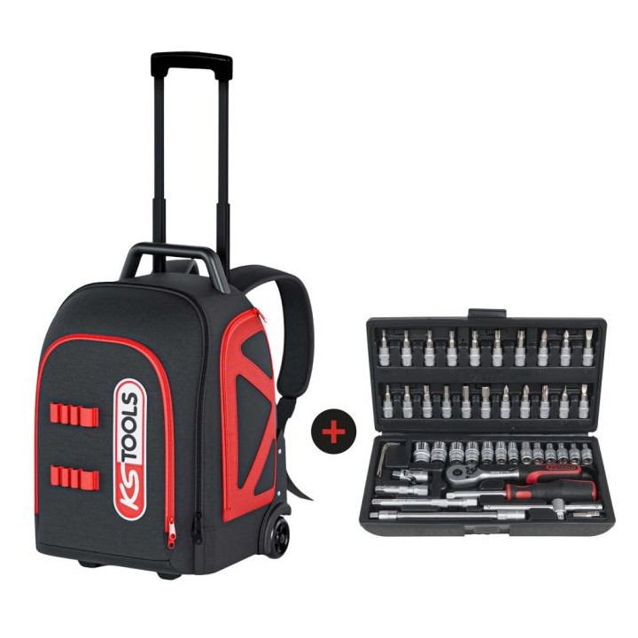 Sac ROLLBAG + coffret de douilles 1/4'' - CHROMEmat - 46 pcs
