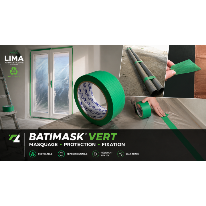 Ruban masquage Batimask® Gripeur® 4906 Vert 48 MM X 25 M