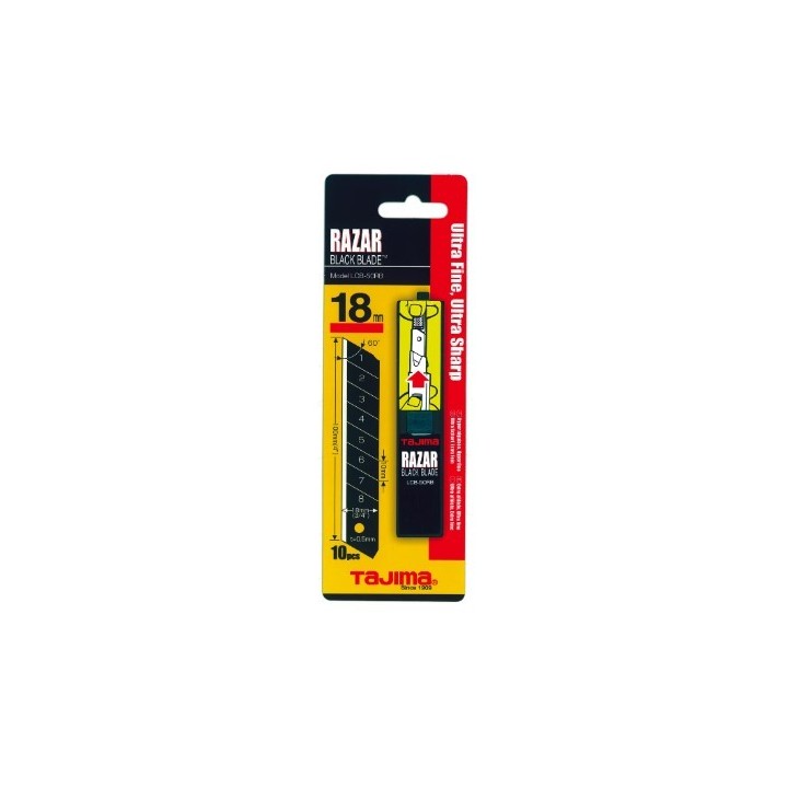 Lames RAZAR BLACK 18mm (étui de 10)