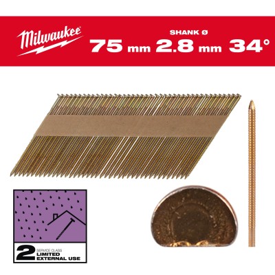 BOÎTE 2200 CLOUS 34° 2,8/75 MM RS GALVA (X1)