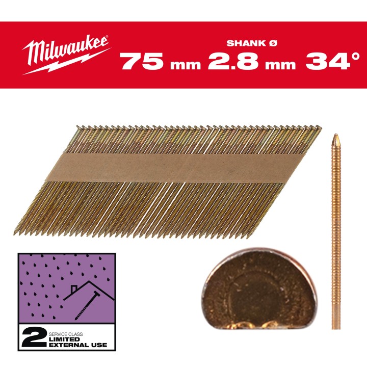 BOÎTE 2200 CLOUS 34° 2,8/75 MM RS GALVA (X1)