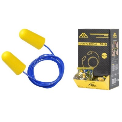 Bouchon d'oreille PU avec cordon - SNR 38 Db - 100 paires