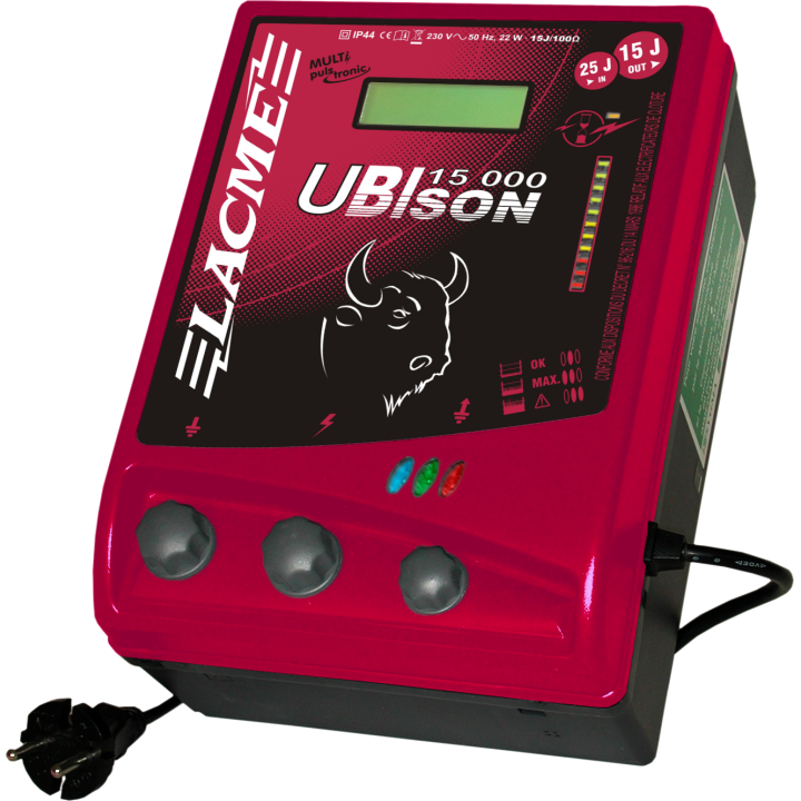 Electrificateur secteur Ubison 15000, 10000 V, 15 J délivrés