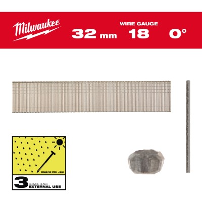BOÎTE 5000 CLOUS GAUGE 18 INOX  32 MM (X1)