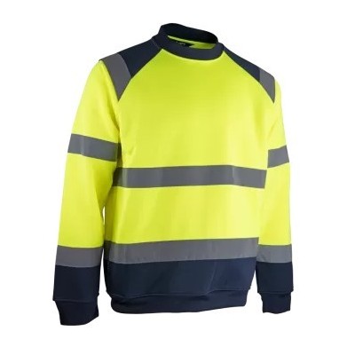 SWEAT HV COL ROND JAUNE
