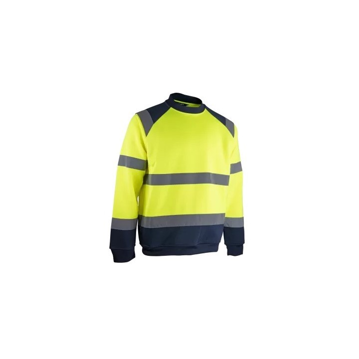 SWEAT HV COL ROND JAUNE
