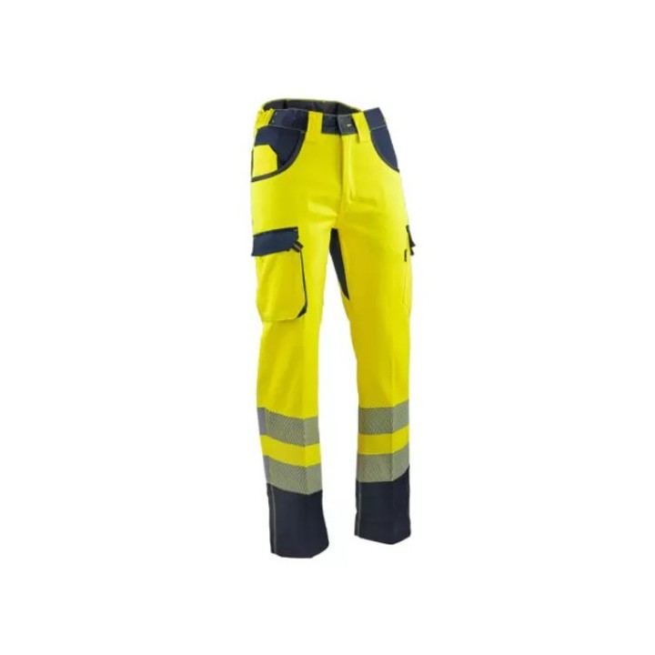 PANTALON HV BICOLORE JAUNE/BLEU