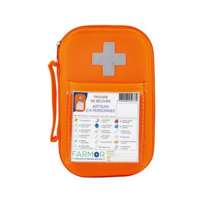 TROUSSE DE SECOURS ''ARTISAN'' 2/4 PERSONNES ORANGE FLUO