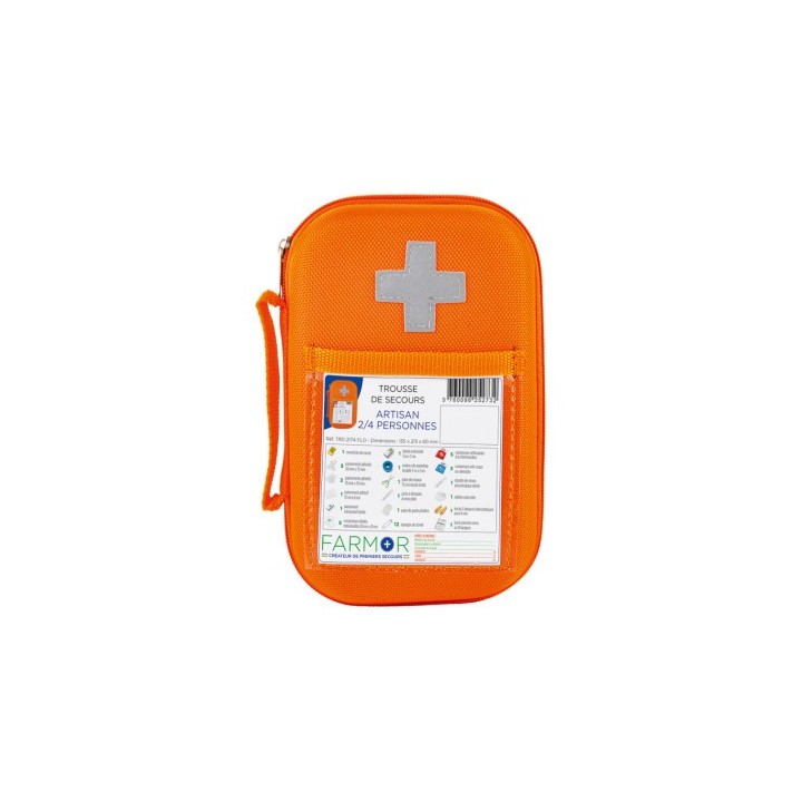 TROUSSE DE SECOURS ''ARTISAN'' 2/4 PERSONNES ORANGE FLUO
