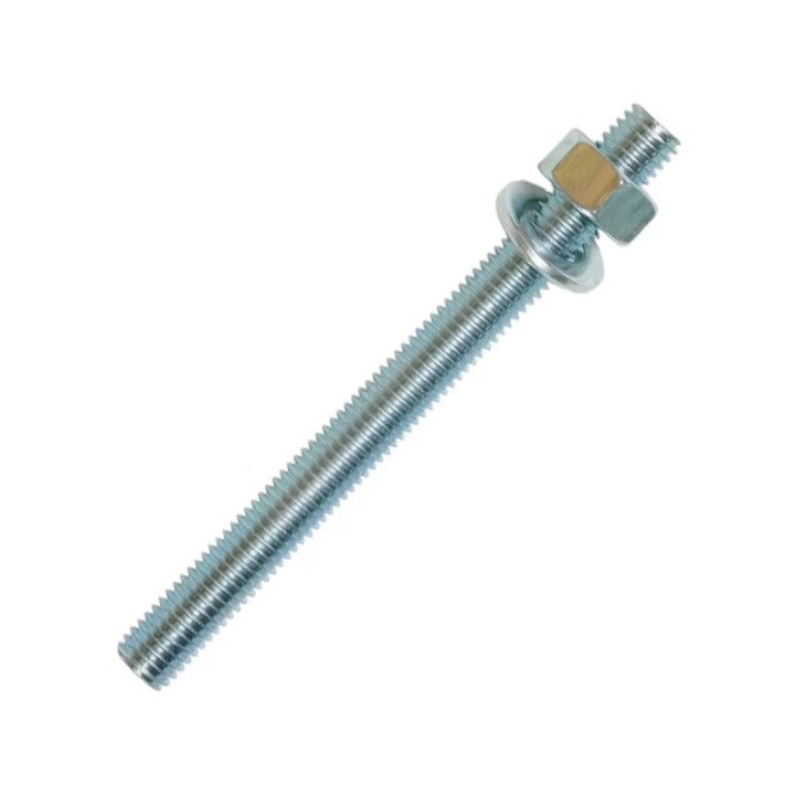 TIGE FILETEE 6X70 + ECROU + ROND. SACHET DE 4