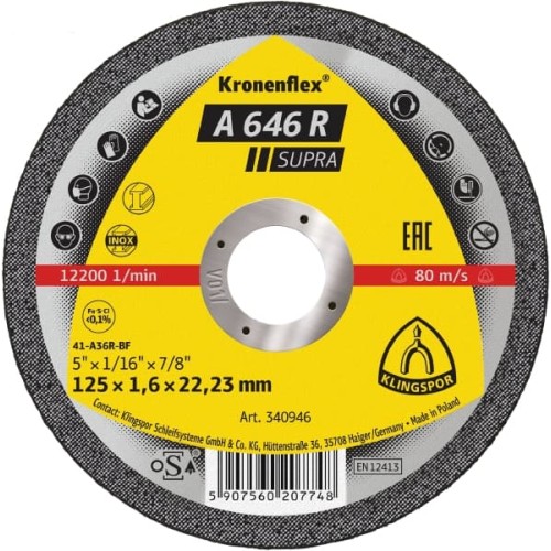 DISQUE A TRONCONNER A646R 180X1.6X22.23MM PLAT