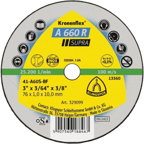 DISQUE A TRONCONNER A660R 76X1.6X10MM PLAT