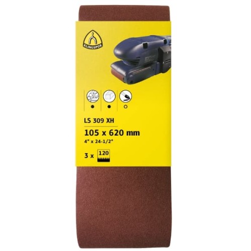 LOT DE 3 BANDES ABRASIVES 75 X 533 GR 60