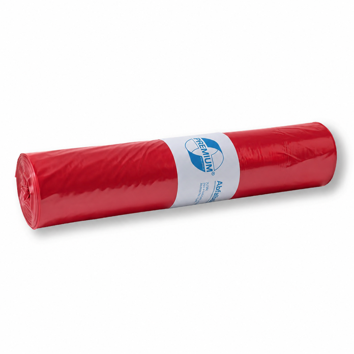 ROULEAUX DE 25 SACS POUBELLE ROUGE PREMIUM 120 L
